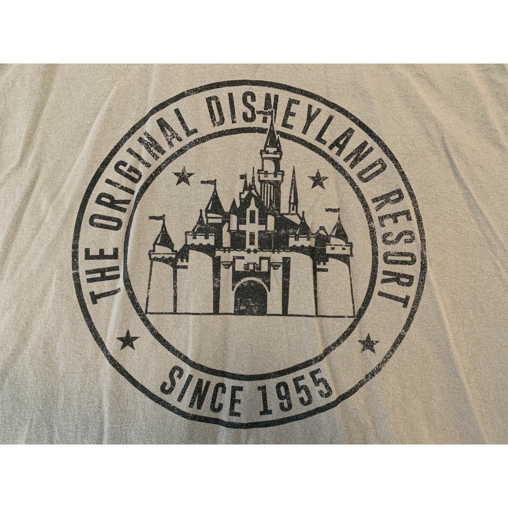 *THE ORIGINAL DISNEYLAND RESORT* SINCE 1955 Tee Shirt Medium Greenish/Gray